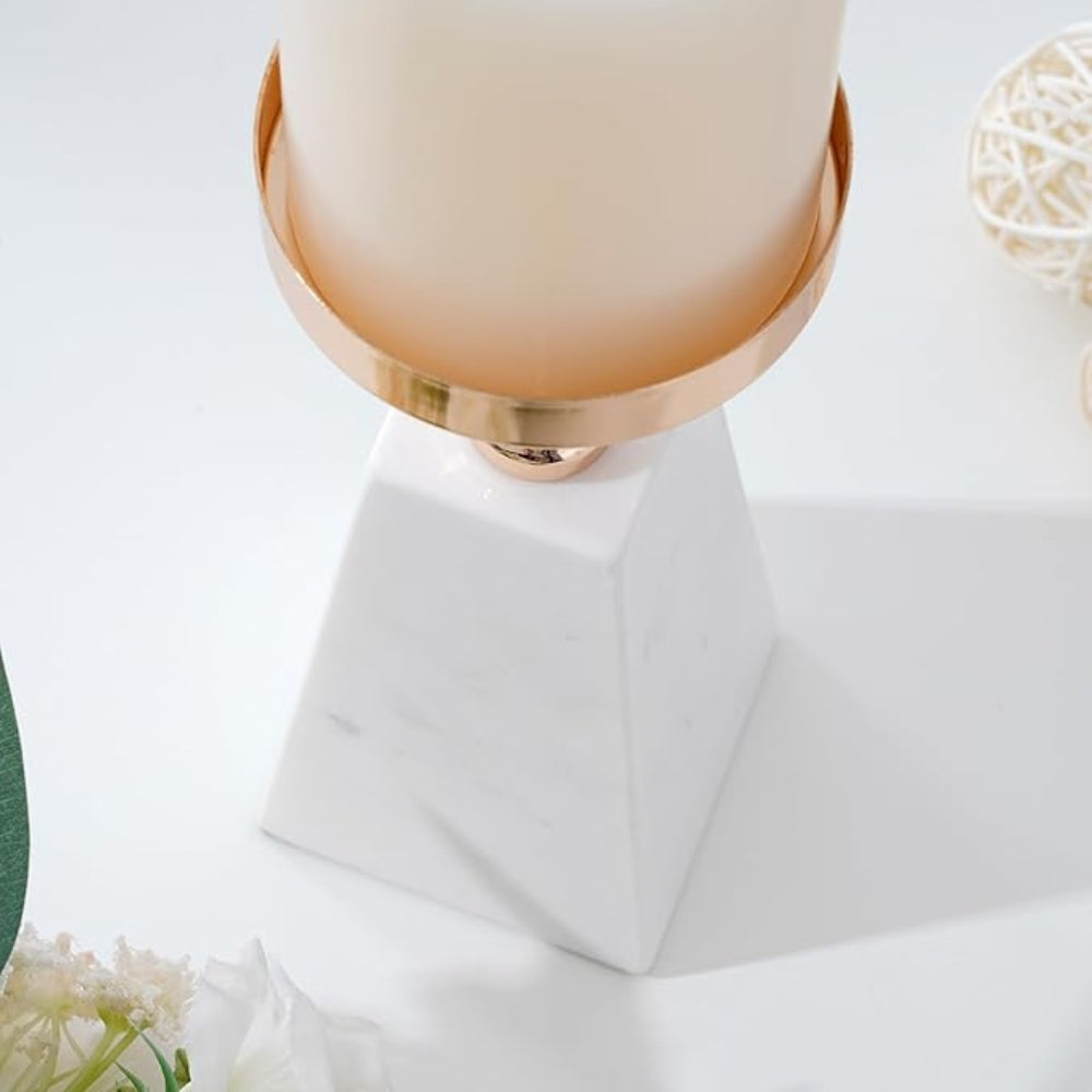 Pyramid Guld Marmor Ljushållare