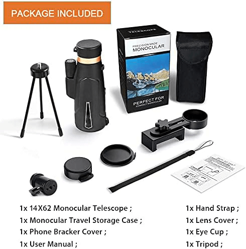 Royallure 12× Monokulärt Teleskop med Smartphonehållare & Stativ för Utomhusvisning