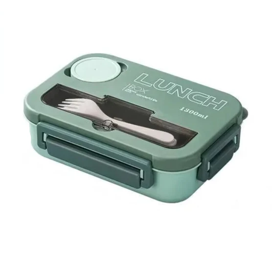 Royallure 1300ML Bärbar Bento Matlåda med Fack, Gaffel & Sked, Mikrosäker för Barn, Studenter & Kontor