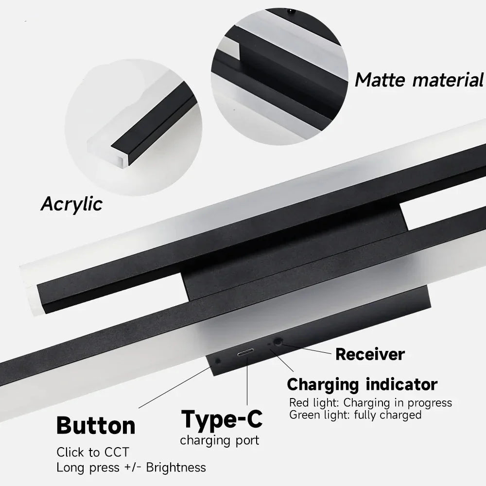 Royallure Uppladdningsbar LED Vägglampa 4400mAh Trådlös med Fjärrkontroll
