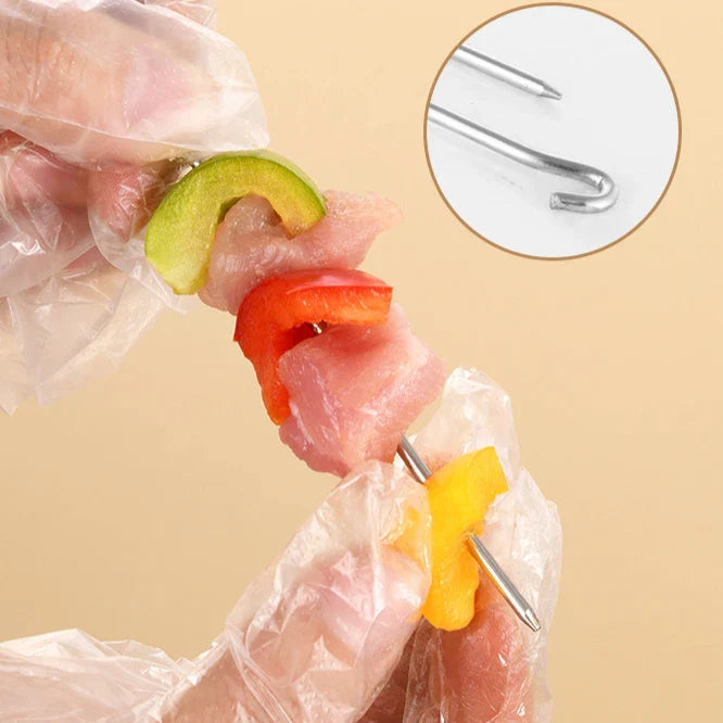 Carvallo Vertikal Spettshållare i rostfritt stål | För grill & luftfritös | Plats för 12/24/48 spett | 19 × 10 cm