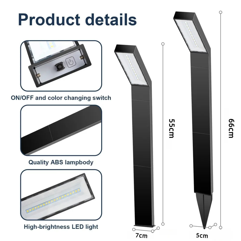 1/4 Pack Solcellsbelysning För Väg Utomhus Vattentåliga LED Trädgårdslampor För Gräsmatta Och Landskap