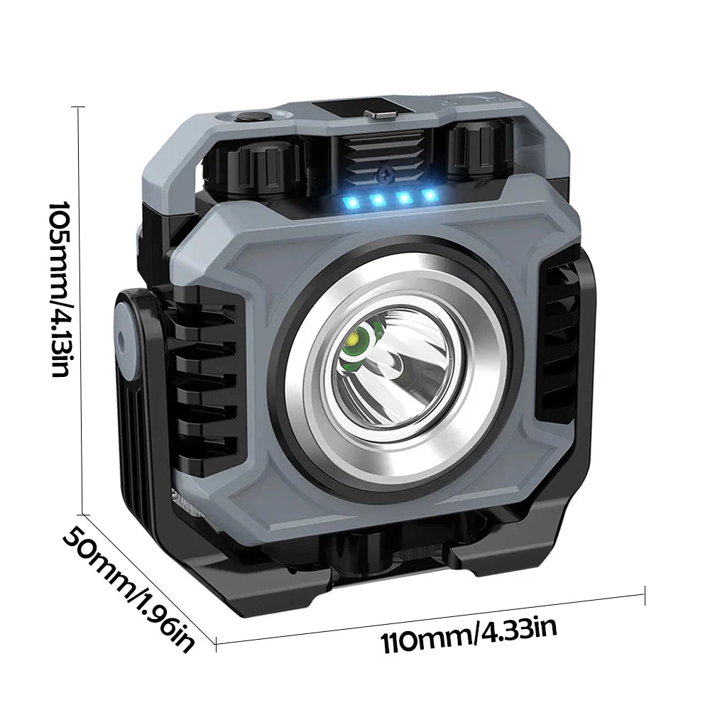 Carvallo Arbetslampa LED 1500 Lumen | Återuppladdningsbar & Magnetisk | Steglös Dimbar | IP66 Vattentät