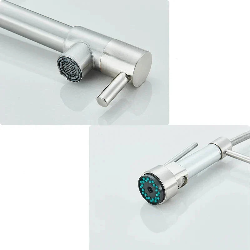 FlexoSpout 360 | Kökblandare i rostfritt stål med uttagbar duschhuvud & 360° svängfunktion