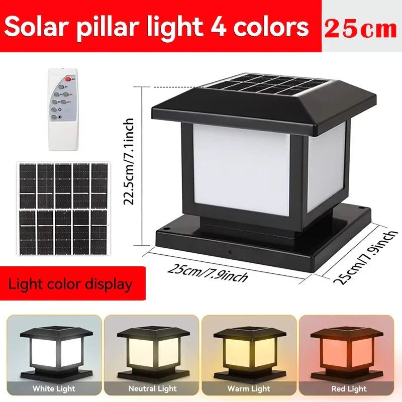 Carvallo PillarGlow Solarljusstolpe LED med fjärrkontroll & timer – IP65 Vattentålig