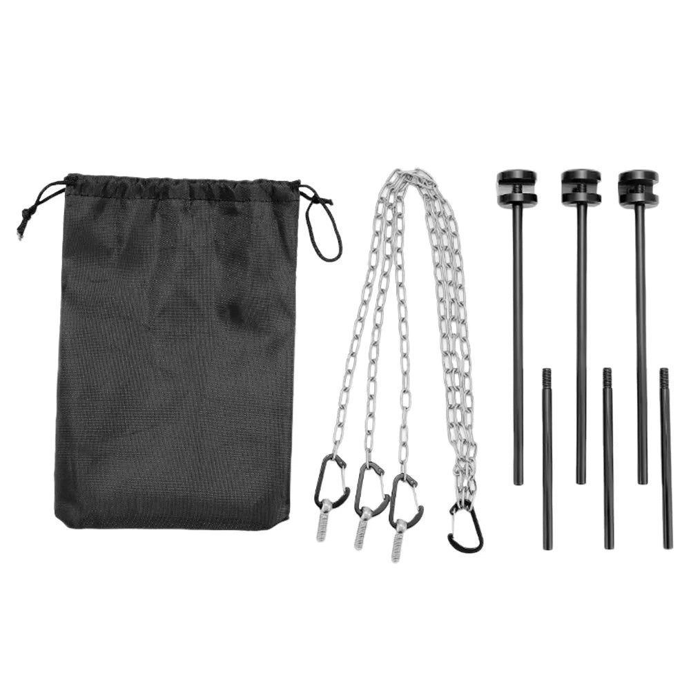 Carvallo-Grillgestell FireTrek TripodFlex | Höjdjusterbar & hopfällbar | Med kedja & väska | För utomhus & camping | 60 cm kedjelängd