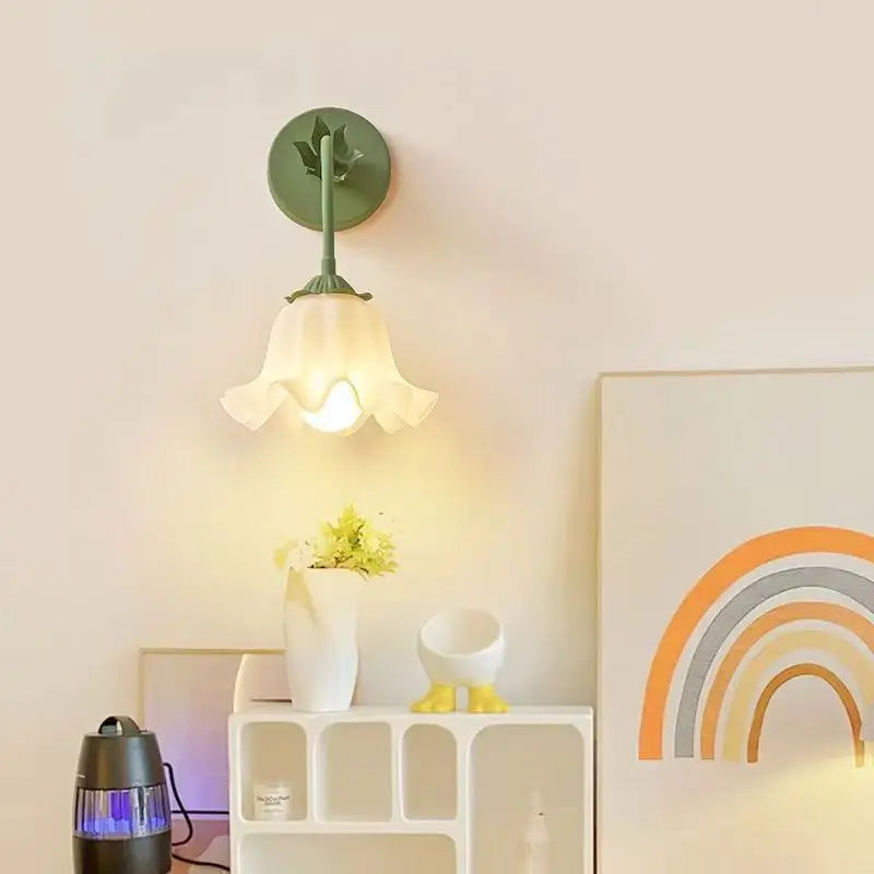 FrenchBloom - Vägglampa Sovrum Med Blomdesign