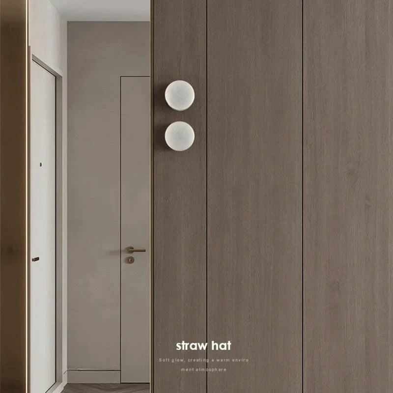 Modern Rund LED Vägglampa i Naturlig Marmor - Eleganta Vägglampor Inomhus för Vardagsrum och Sovrum Vägglykta