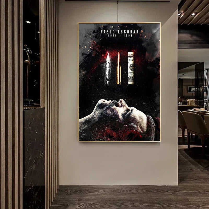 Pablo Escobar Målning - Ikonisk Konst för Hemmet