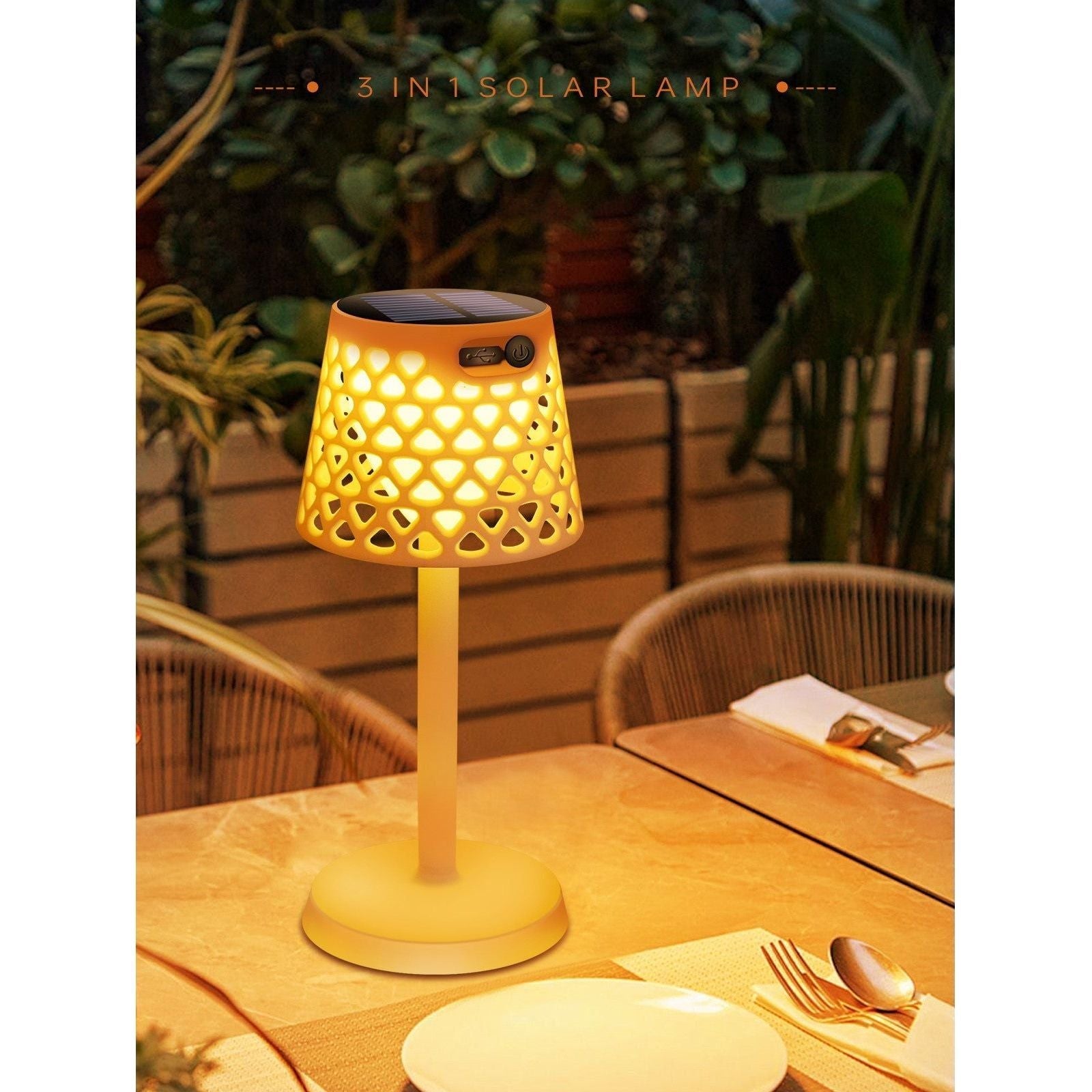 SolarRadiance Lampa - Modern trådlös solenergilampa för trädgården med 3-faldig installation