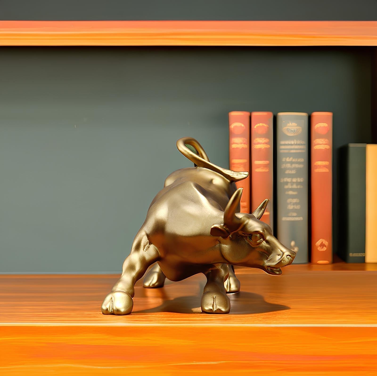 Elévo | Wall Street Bull Market Resin Ornament Feng Shui Wealth Figur Figurine