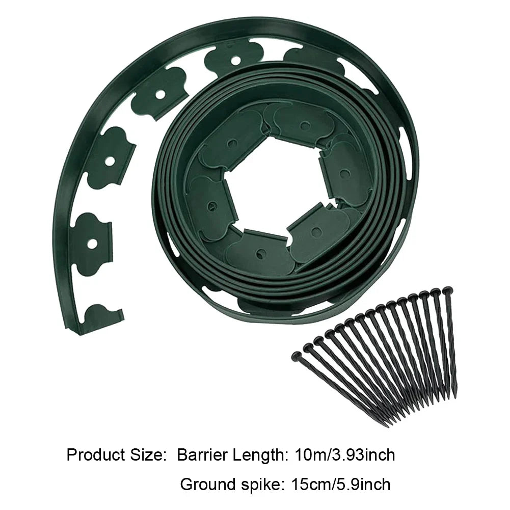 Carvallo Pro | 10 m Gräsmatta kantset inkl. 30 jordspett | Flexibel rabatter och gångväg inramning utan grävning | Svart eller Grön