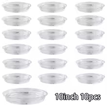 Carvallo växtunderlägg 10-pack Transparent | I 15 cm, 20 cm & 25 cm | BPA-fri & Mångsidig | För inomhusväxter & Hemmet