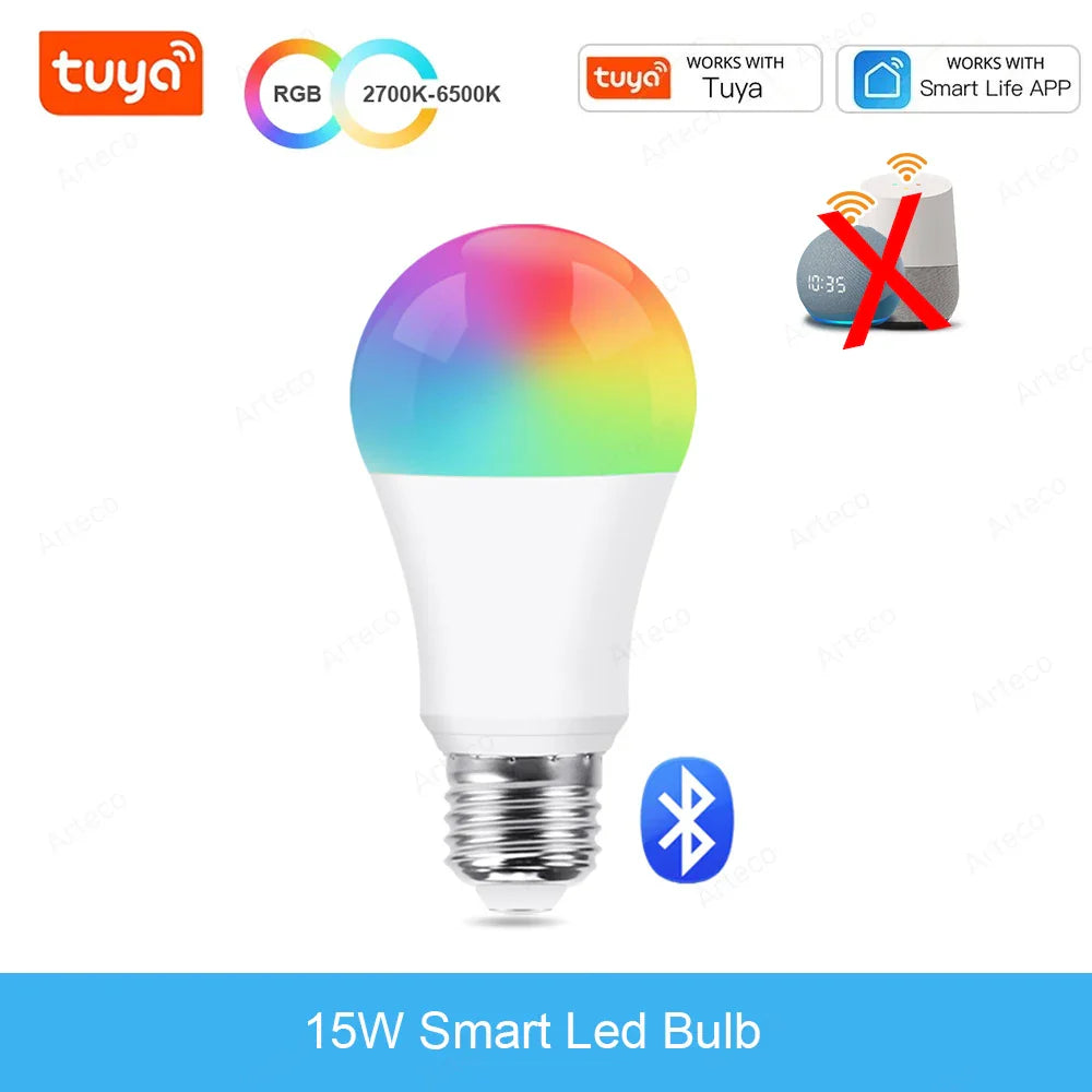 Carvallo Bluetooth LED-lampa | RGB + Varm-/Kallvit | App-styrning | E27 | Dimbar