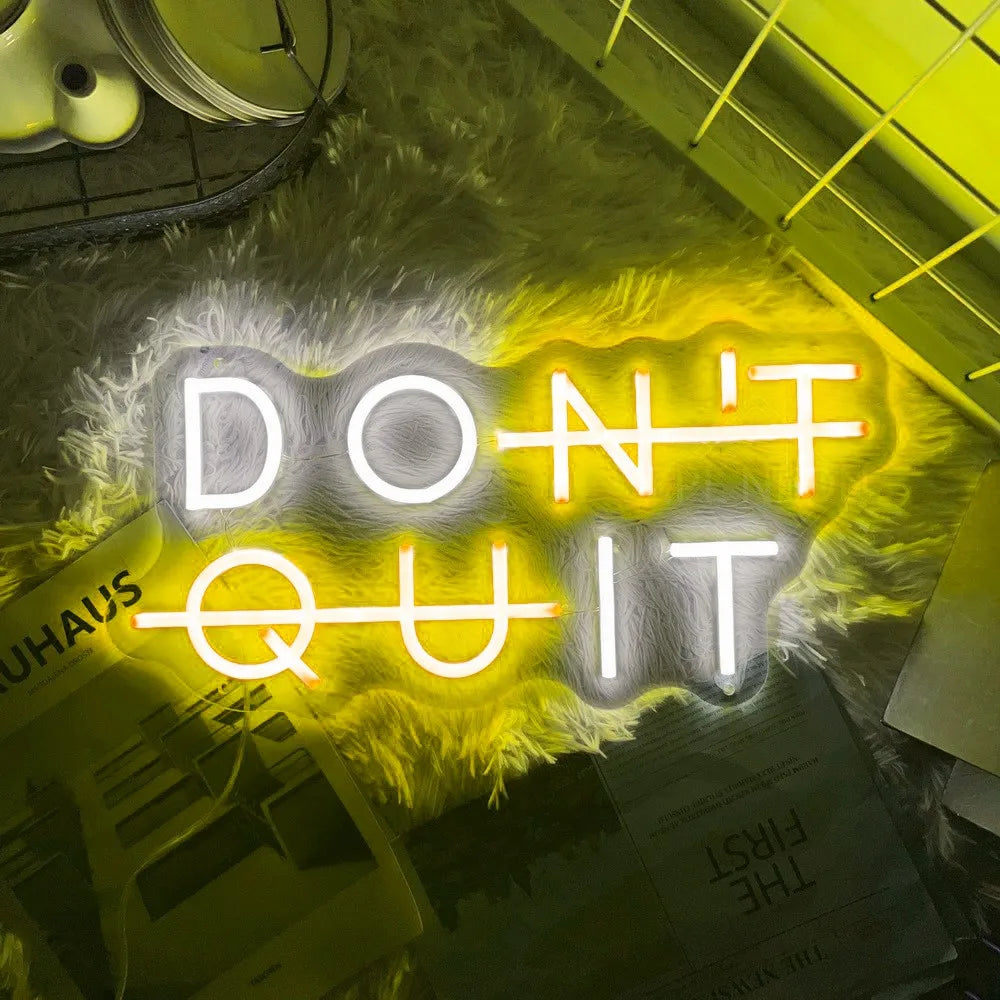 Inspirerande Neon Skylt - "GE INTE UPP" Belysning