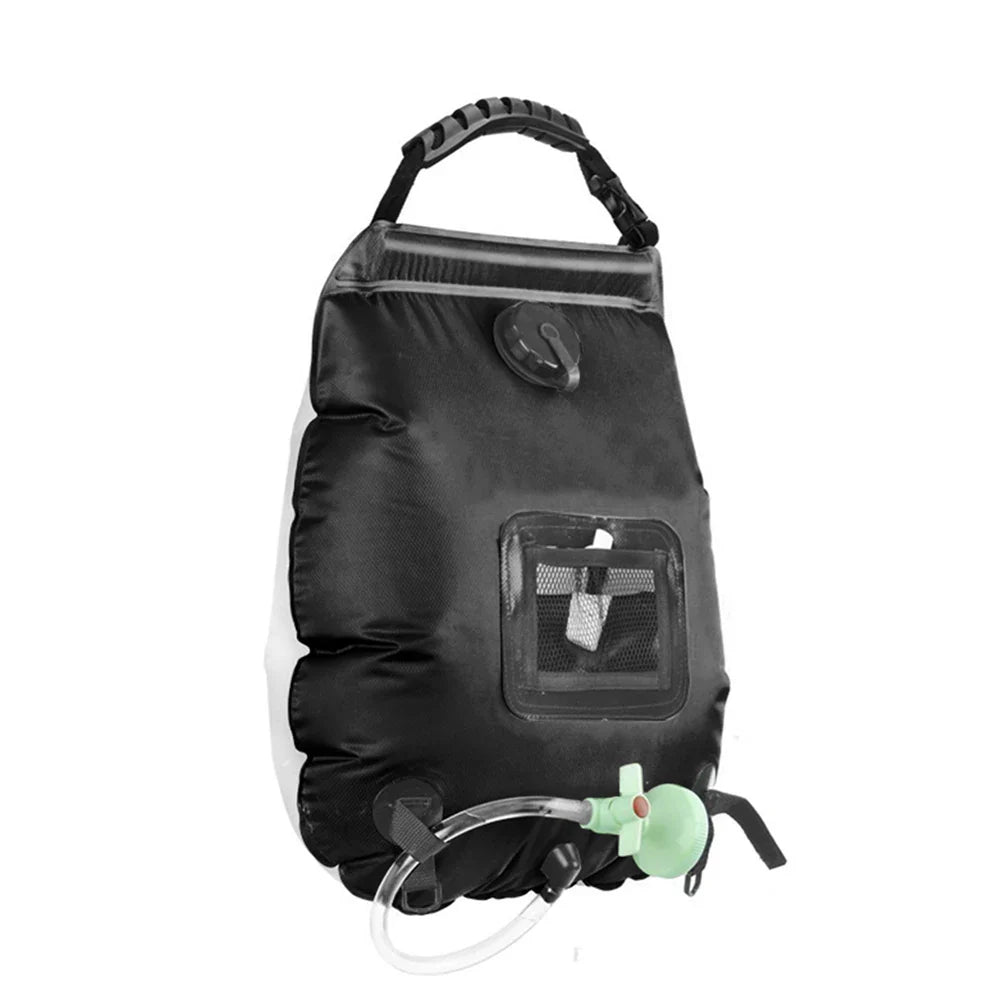 Carvallo SunFlow | 20L volym | Bärbar & Självuppvärmande | Med duschhuvud & slang