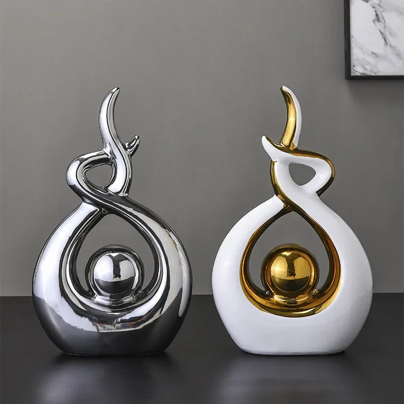 Modern keramikskulptur för stilfull heminredning och estetisk appell