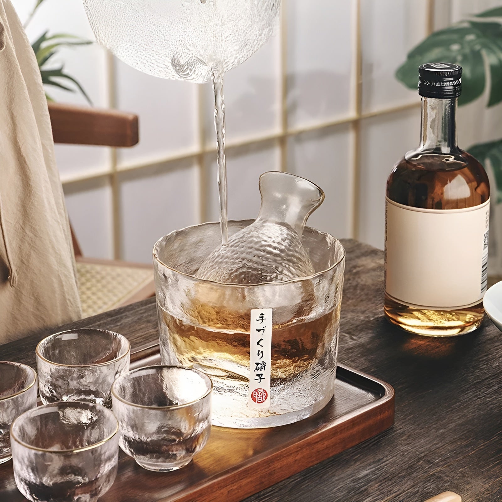 Japanskt glas-set – Elegant sake- & whisky-set | Perfekt för bar & hem