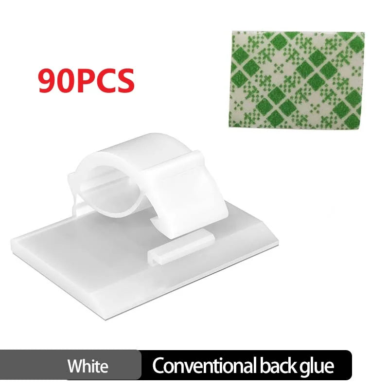 Carvallo Set WireTidy | 30-90 delar | Självhäftande & flexibel | För skrivbord, PC & laddkablar