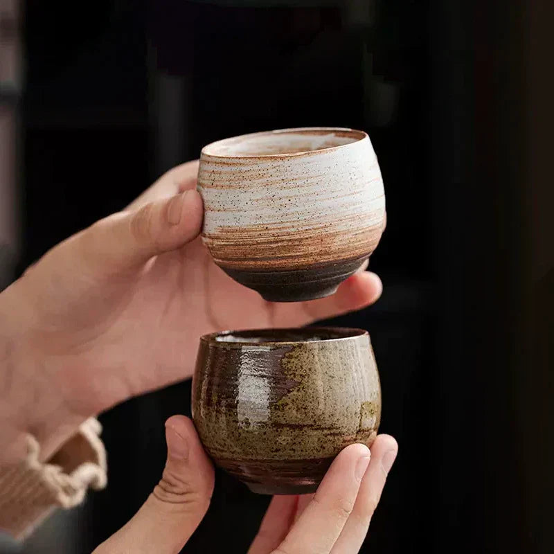 Rustika Keramik Espresso Koppar | 3oz Stengods med Jordnära glasyr | Mikrovågsugn & Diskmaskin trygg