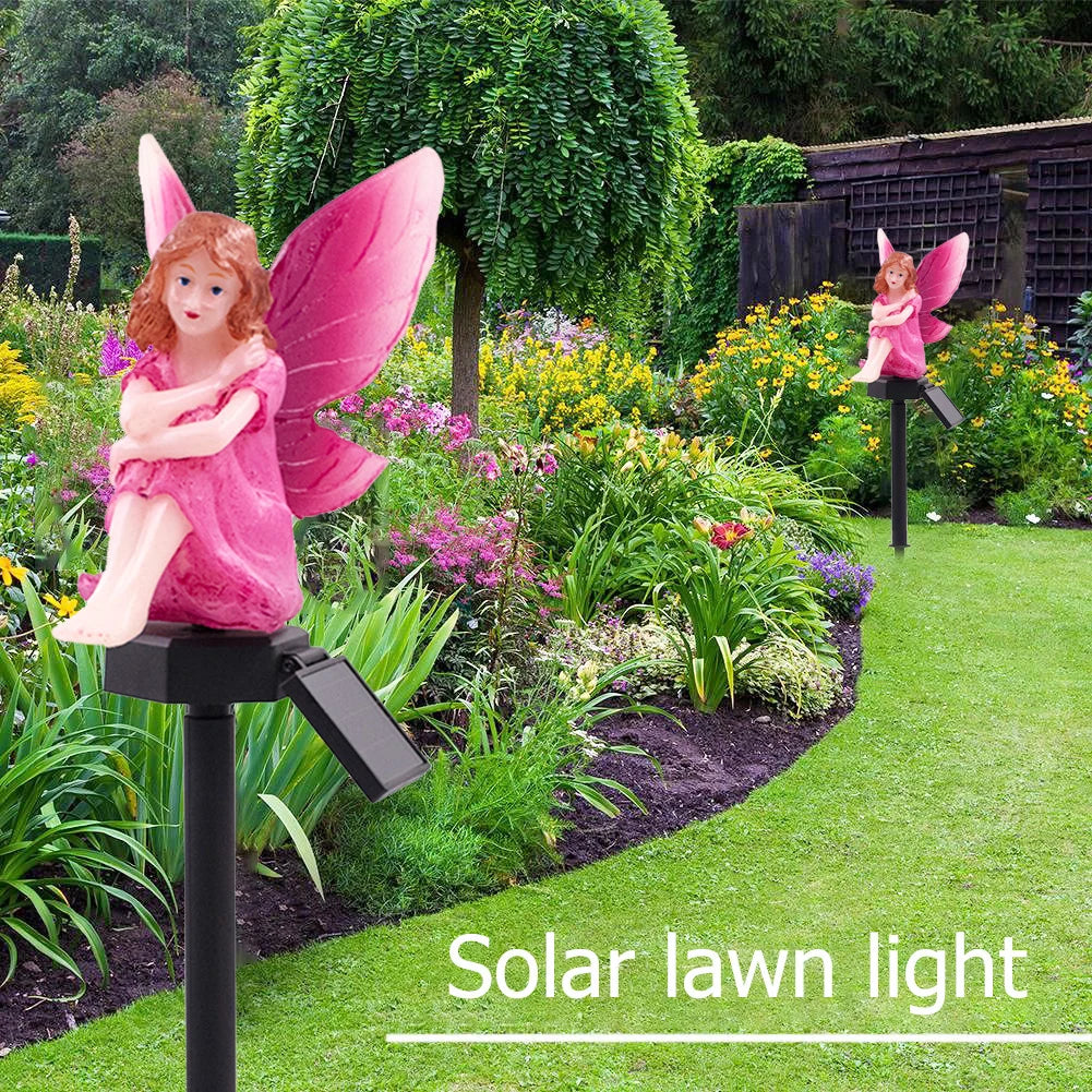 Carvallo LightBloom Solar Garden Light "Flower Fairy" | LED Decorative Light for Sticking or Hanging | IP65 Waterproof | Warm White | For Garden, Balcony & Courtyard