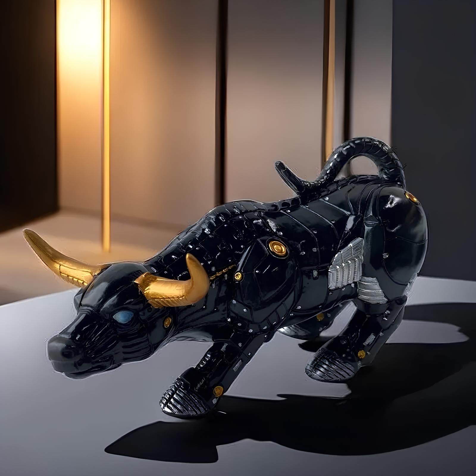 Elévo | Wall Street Bull Market Resin Ornament Feng Shui Wealth Figur Figurine