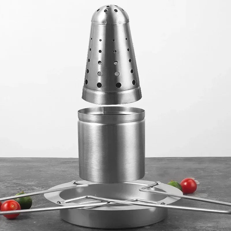 Carvallo Flammstahl | Rostfri kycklinghållare i rostfritt stål | Vertikal grillning | Avtagbar & Rostfri