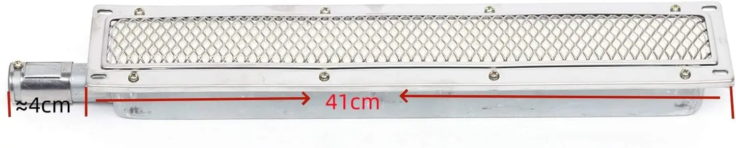 Carvallo Gasgrill med infraröd keramikbrännare | Rostfritt stål | Rektangulär 41 × 8 × 5,8 cm | Rökfri & energieffektiv | För gastronomi & utomhus