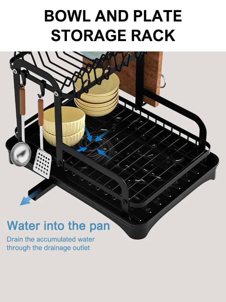 Royallure 2-Tier Diskställ med Rännkorg Kök Bänkskivor Skål Organisatör