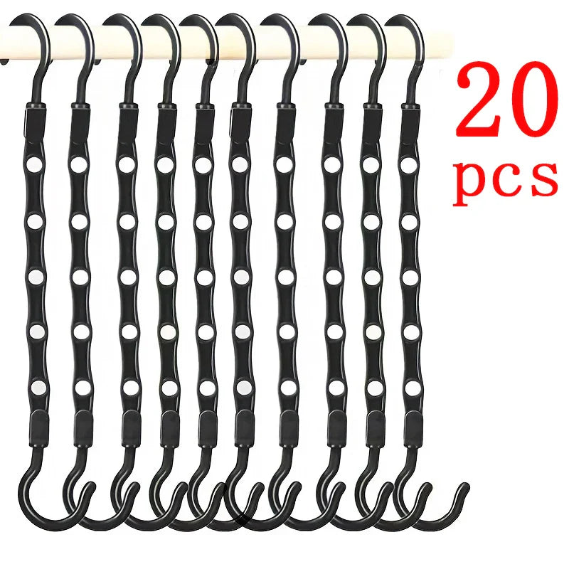 Carvallo Utrymmessparande klädhängare 5/10/20 stycken | Multifunktionella hängare för garderobsorganisation | Robust plastdesign | För mer förvaring i garderoben