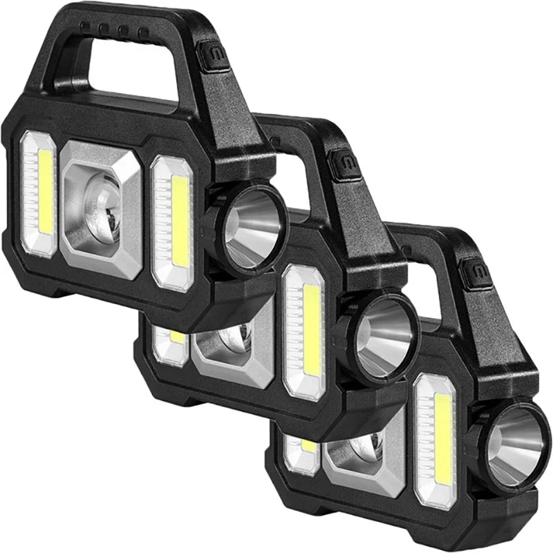 Carvallo Pro 2205 | LED Sökstrålkastare med sol- & USB-laddning | 6 ljuslägen | Powerbank-funktion | Utomhus vattentålig