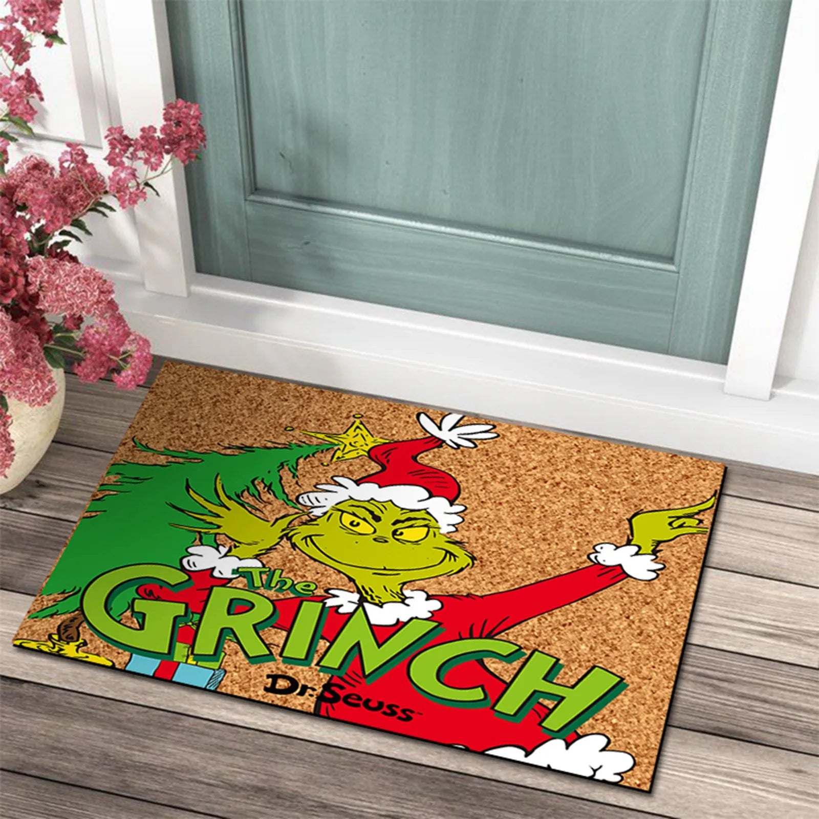 Julmatta med Grinch-design - Ett glatt välkomnande för helgerna