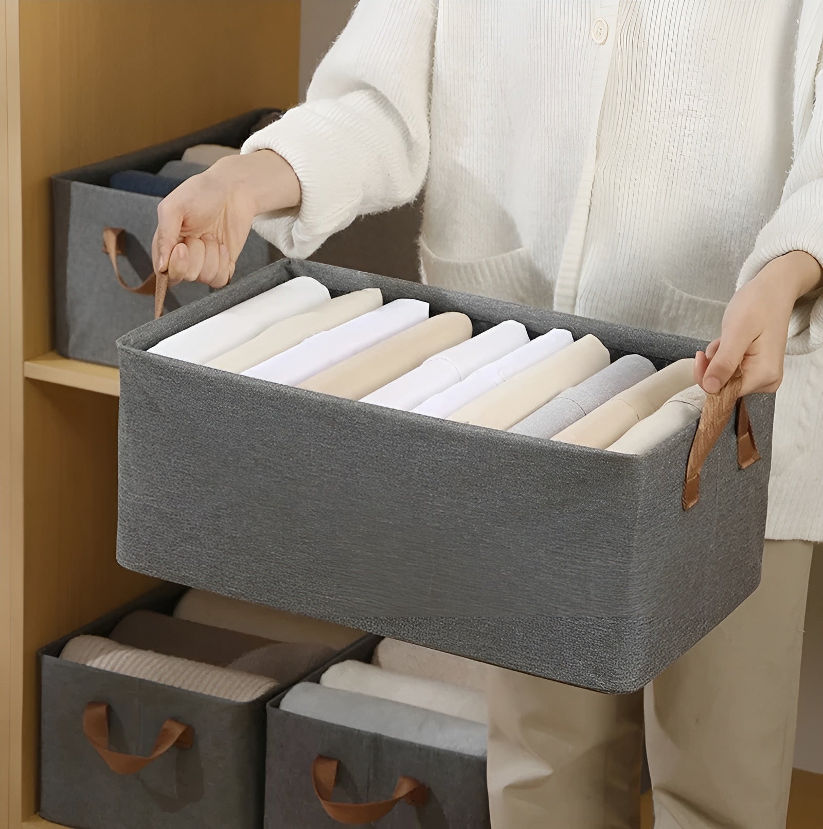 Fällbara förvaringskorgar – Praktiskt 3-pack | Idealisk för kläder, leksaker och mer