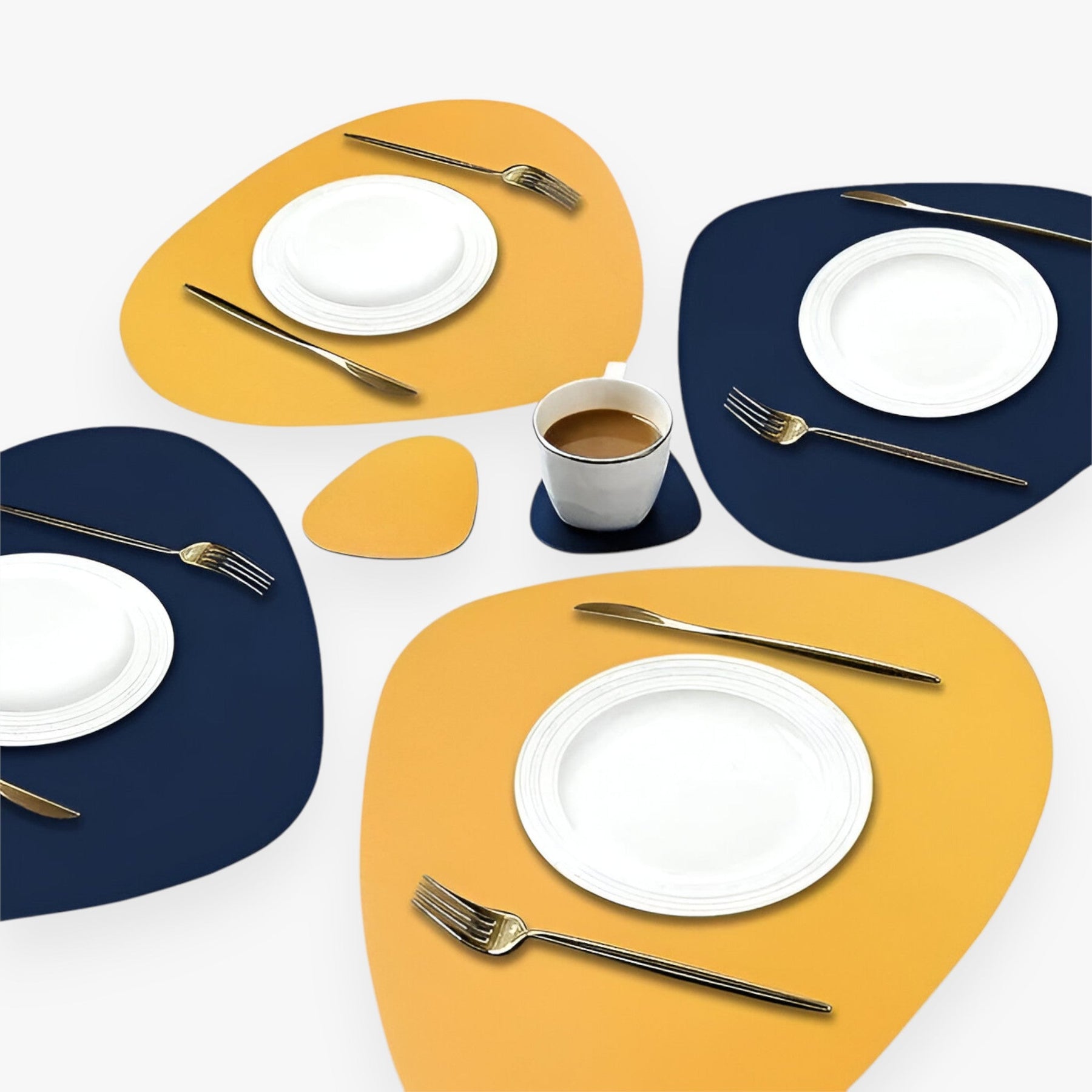 Bordunderlägg Vändbar Syntetisk Läder Matgrupp