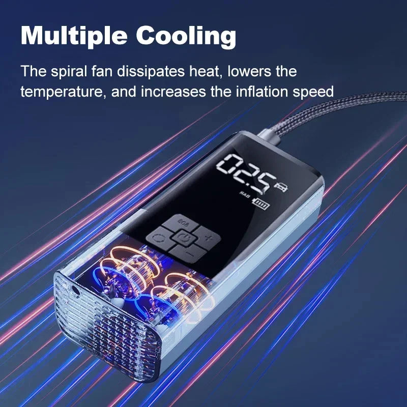 Carvallo TURBOPUMP | 150 PSI tryckkraft | Trådlös & Kompakt | 6000mAh batteri