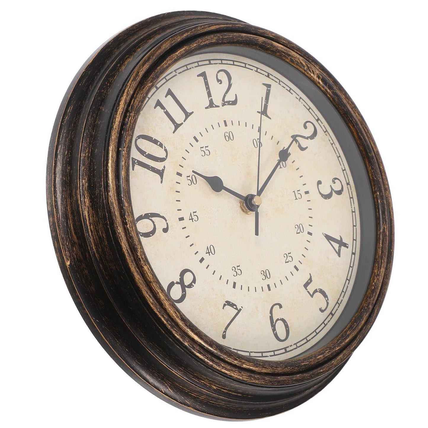 Royallure Vintage Tyst Kvarts Väggklocka – Icke-Tickande Svep, Antik Design