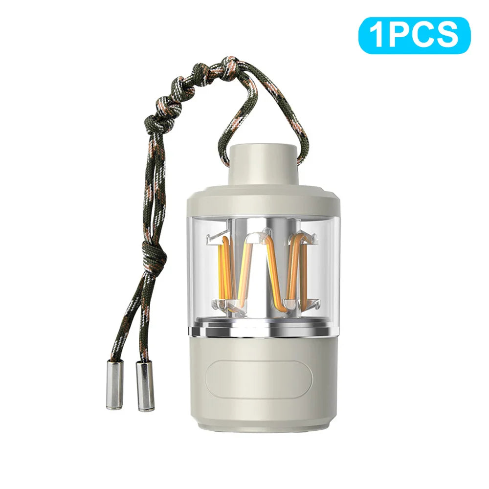 Carvallo Uppladdningsbar LED Campinglampa | 360° Belysning & Powerbank | Dimbara Läge för Belysning | Med Sol- & USB-Laddning