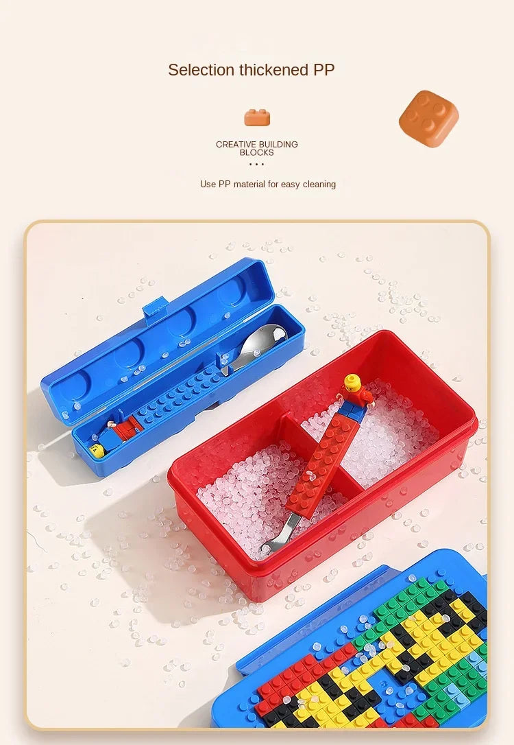 Royallure Byggblock Bento Matlåda, Färgglad Förseglad Matförvaringsbehållare för Barn, Sallad & Kontorsmåltider