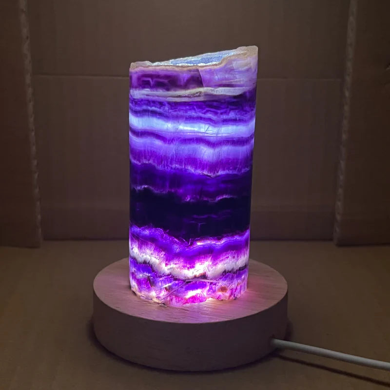 RainbowGlow – Fluorite table lamp with enchanting light effects for a calming atmosphere