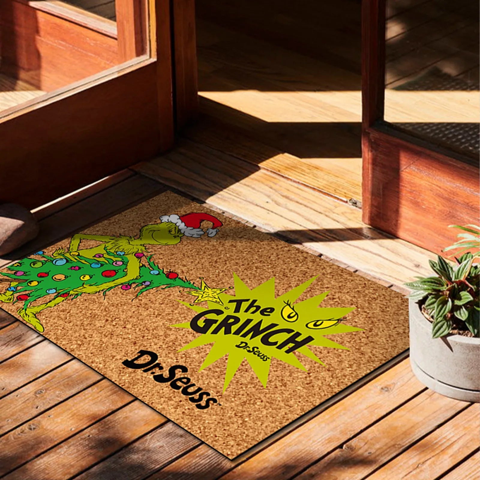 Julmatta med Grinch-design - Ett glatt välkomnande för helgerna