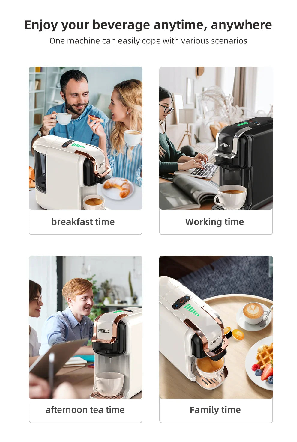 5-i-1 Kaffemaskin – 19-Bar Flerkapsel Bryggare