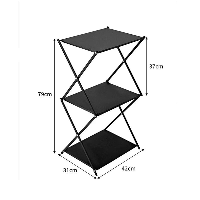 Carvallo Fällbart Campingregal | 3 Nivåer | Bärbar & Mångsidig | Perfekt för Picknick & Utomhus