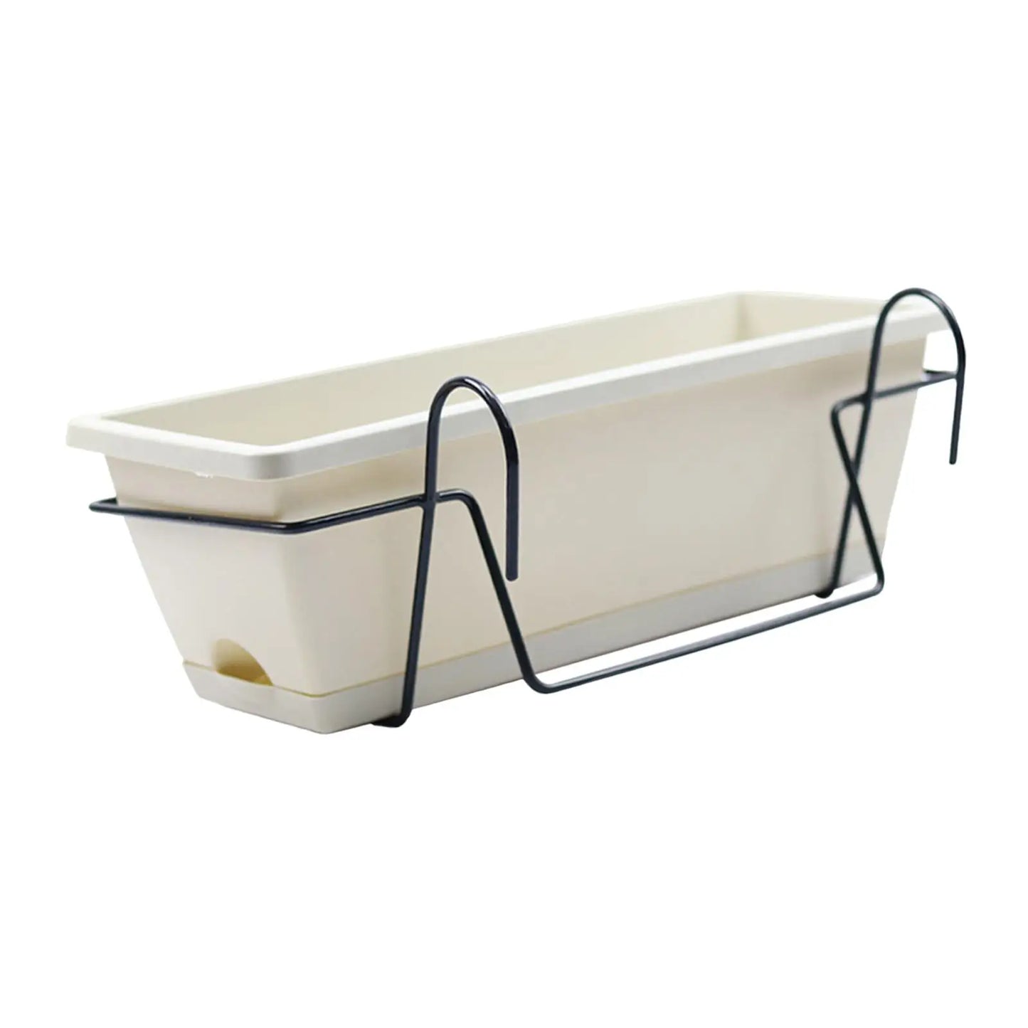 Carvallo Flex Balkongplanter | Med krokar och droppskål | 8 L plastblomlåda för räcken och fönster | Utomhus och inomhus