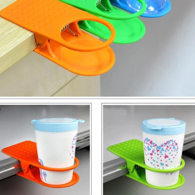 Carvallo borddryckshållare | Praktisk koppklipp för skrivbord och kontor | Platsbesparande hållare för muggar, burkar och flaskor