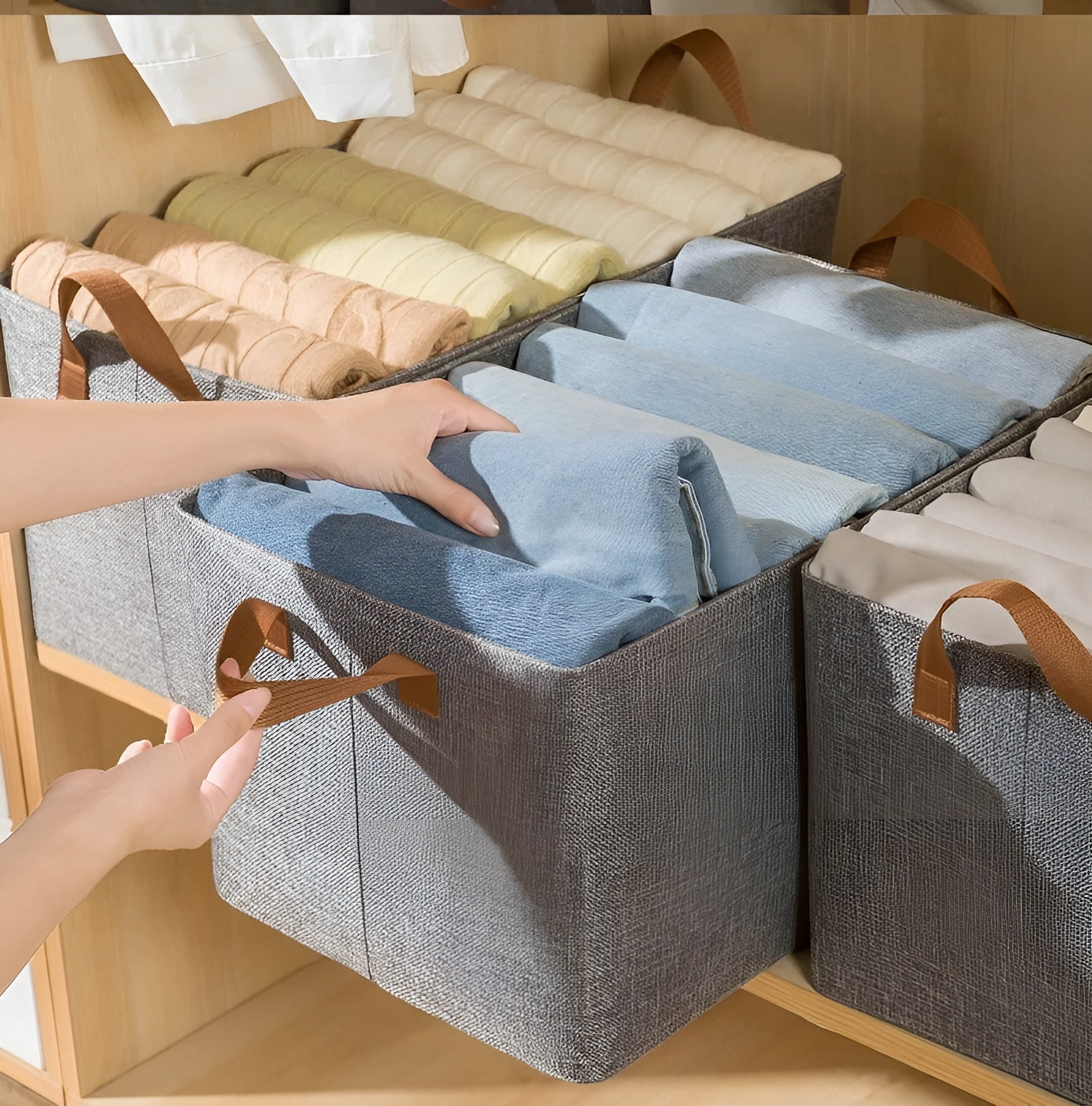 Fällbara förvaringskorgar – Praktiskt 3-pack | Idealisk för kläder, leksaker och mer