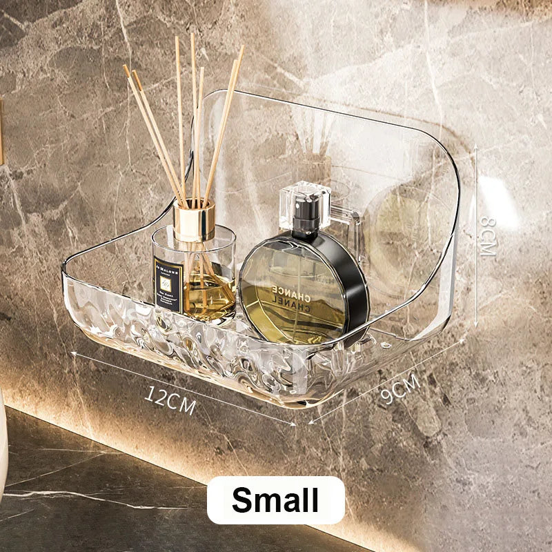 Carvallo WallClear Väggregal Transparent | Acryl Regal Utan Borrning | För Bad & Kök | Stark Fäste & Avtagbar