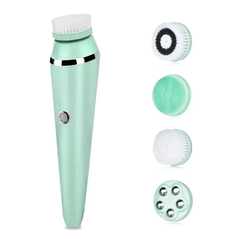 Carvallo 4-i-1 Ansiktsrengöringsborste | Sonic-teknologi & Massage | Vattentät IPX6 | Uppladdningsbar & inkl. 4 borsthuvuden