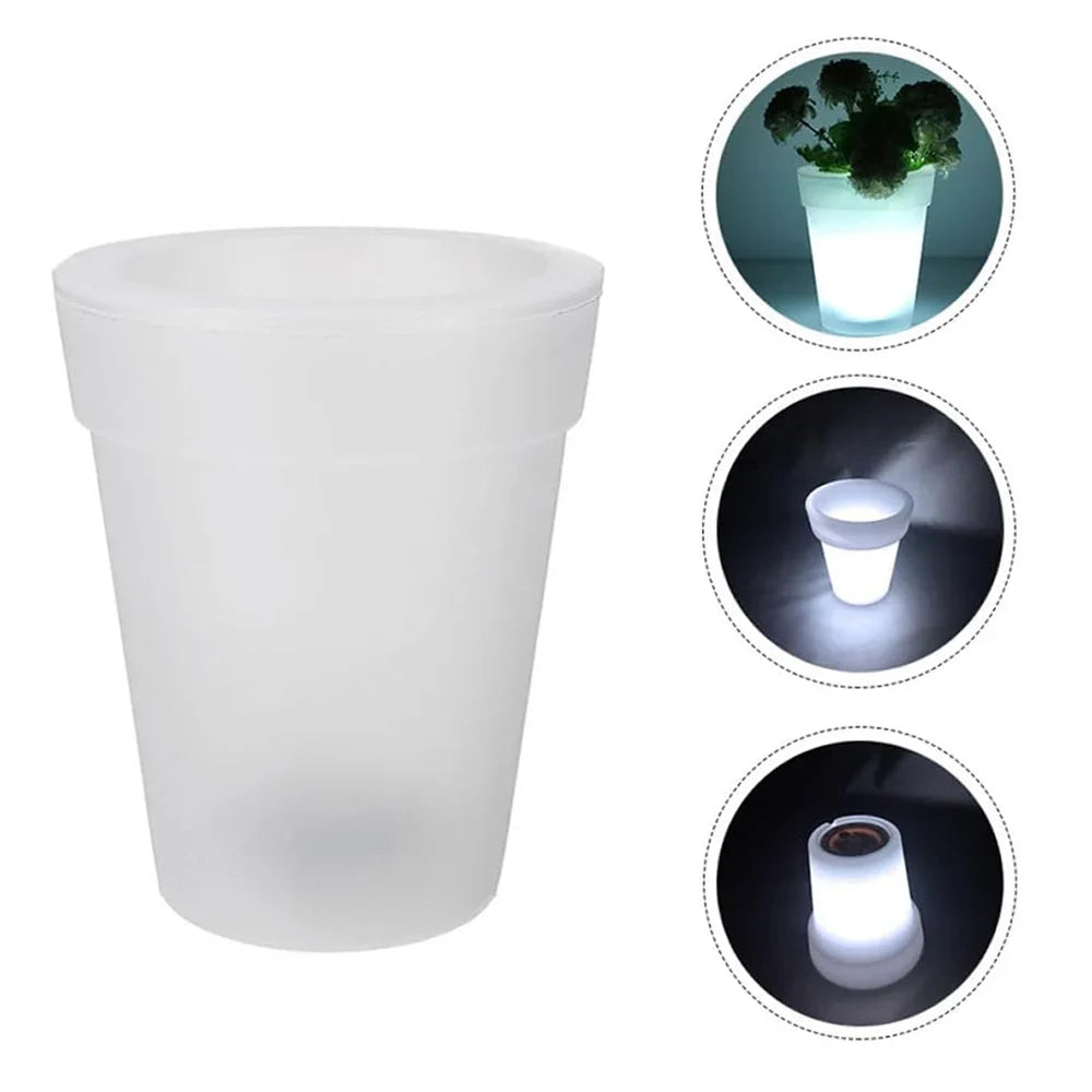 Carvallo GlowPot Solkruka med LED-belysning | Lysande kruka för trädgård & balkong | Vattentät & Återuppladdningsbar