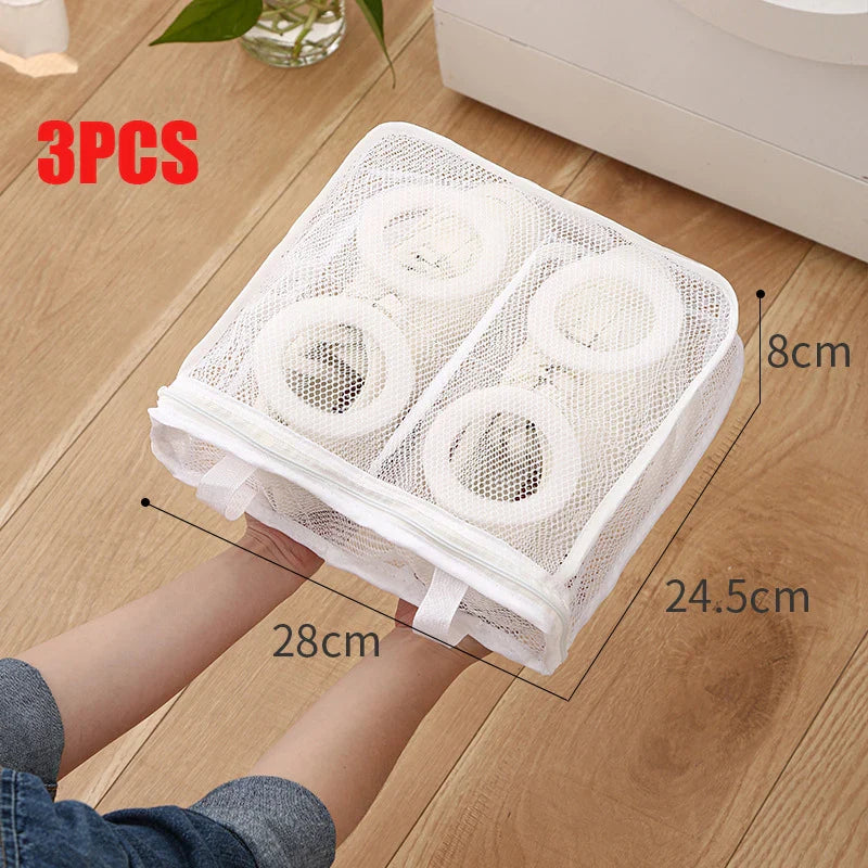 Carvallo Tvättpåse för skor | Maskintvättbar & Anti-deformation | Dragkedja & Nätmaterial | För resor & förvaring