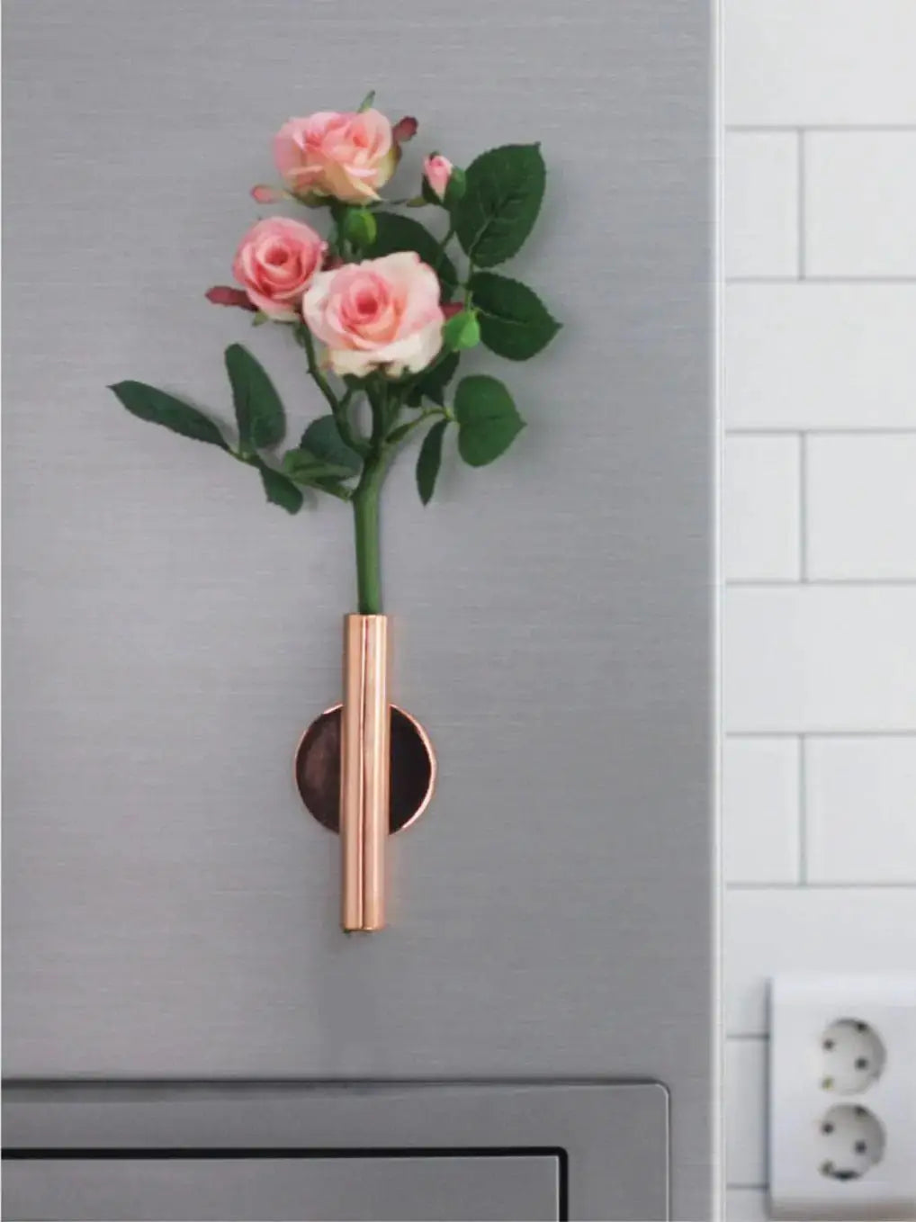 Carvallo AureaBloom | 1/3 Stück | Rostfritt stål i roséguld | Rund metallvas i nordisk stil | För vardagsrum, bröllop & väggdekoration